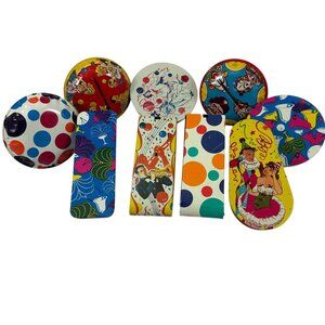 Lot of 9 Tin Litho Toy Noisemakers New Years Party US Metal Mfg Co Vintage 1950s